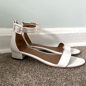 Ankle strap white sandals